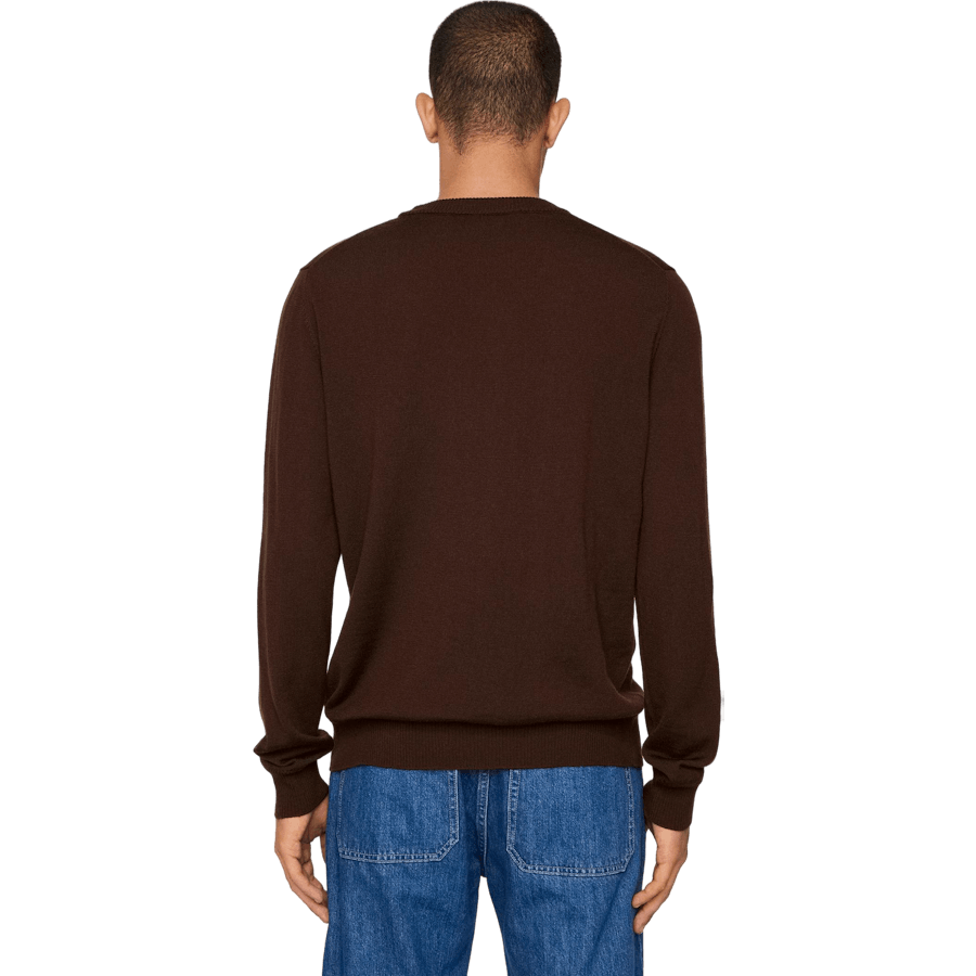 Pull ras du cou en laine mérinos Keane Chocolat amer