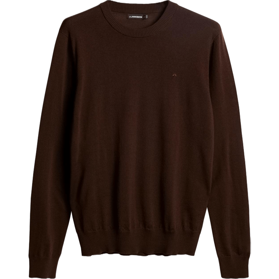 Pull ras du cou en laine mérinos Keane Chocolat amer