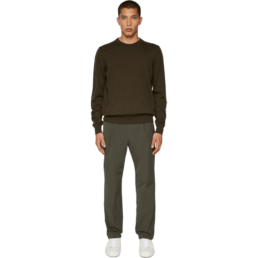 Keane Merino Crew Neck Sweater Forest Green