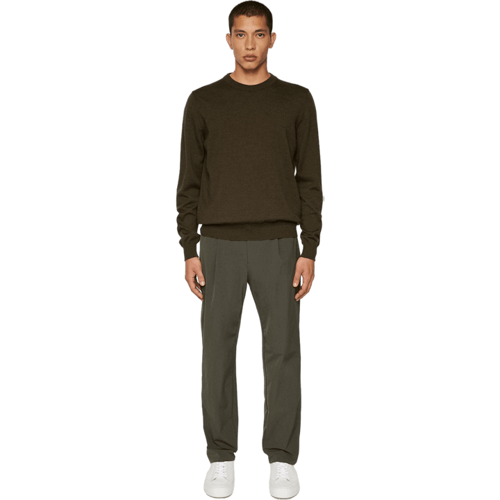 Keane Merino Crew Neck Sweater Forest Green