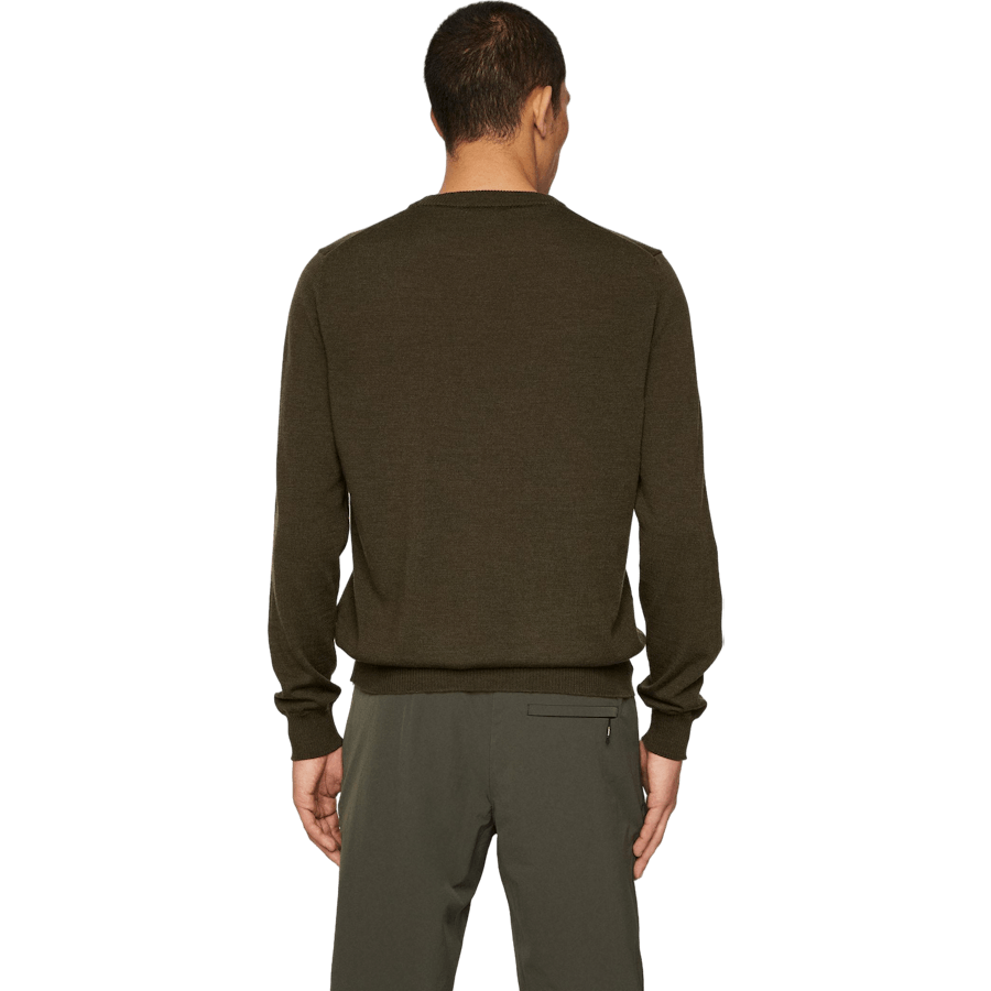 Keane Merino Crew Neck Sweater Forest Green