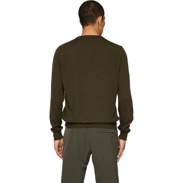 Keane Merino Crew Neck Sweater Forest Green