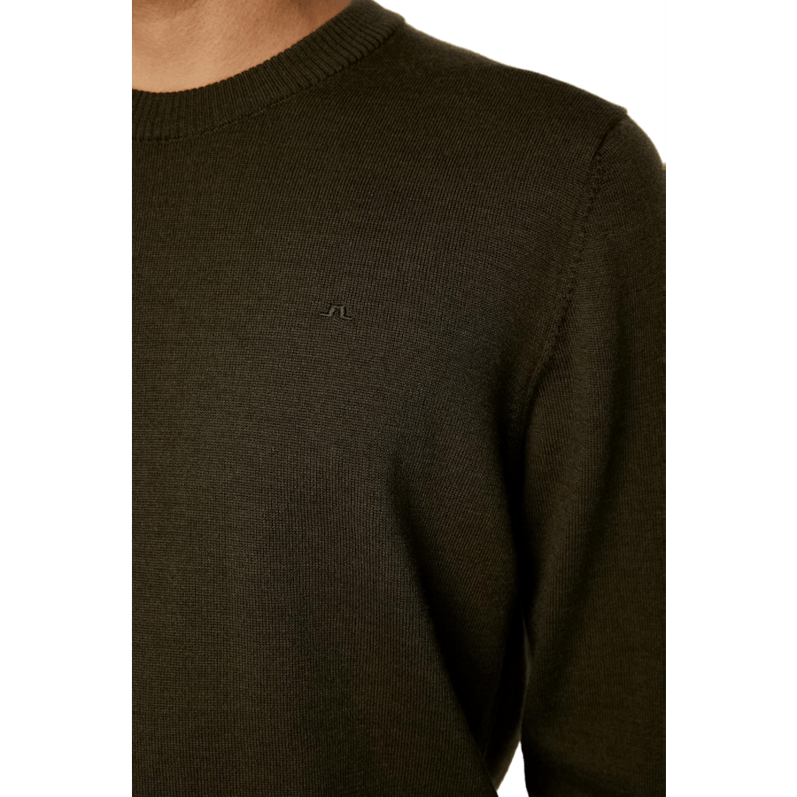 Keane Merino Crew Neck Sweater Forest Green