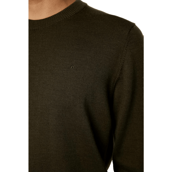 Keane Merino Crew Neck Sweater Forest Green