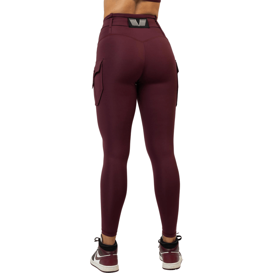 Leggings Cargo Borgogna Rosso Scuro