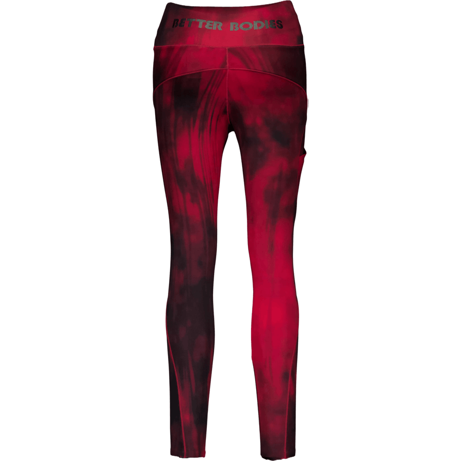 High Waist Leggings Chili Red Grunge Melange