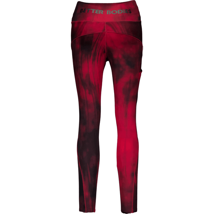 High Waist Leggings Chili Red Grunge Melange