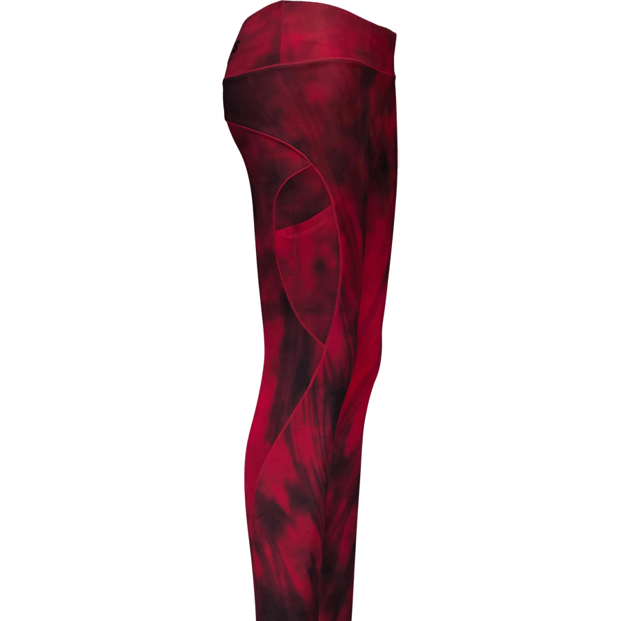 High Waist Leggings Chili Red Grunge Melange
