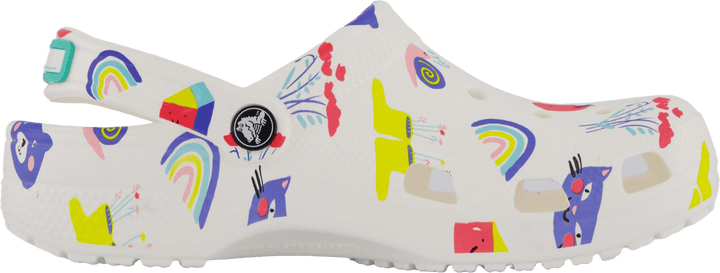 Classic Doodle Print Clog K Weiß/mehrfarbig