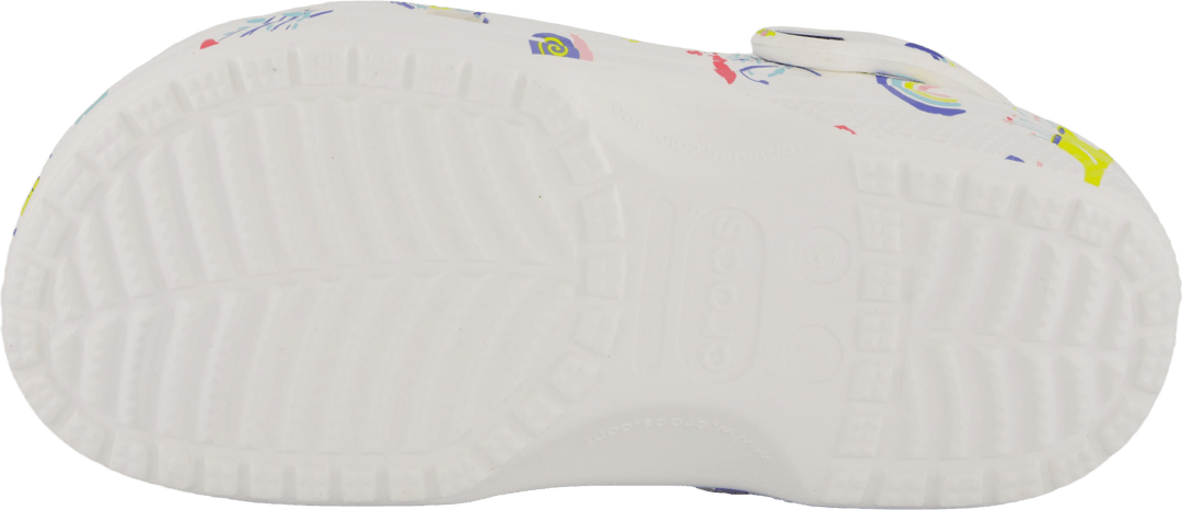 Classic Doodle Print Clog K Weiß/mehrfarbig