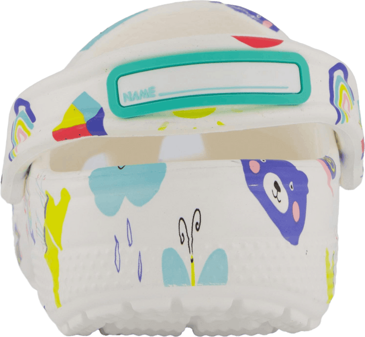 Classic Doodle Print Clog K Weiß/mehrfarbig