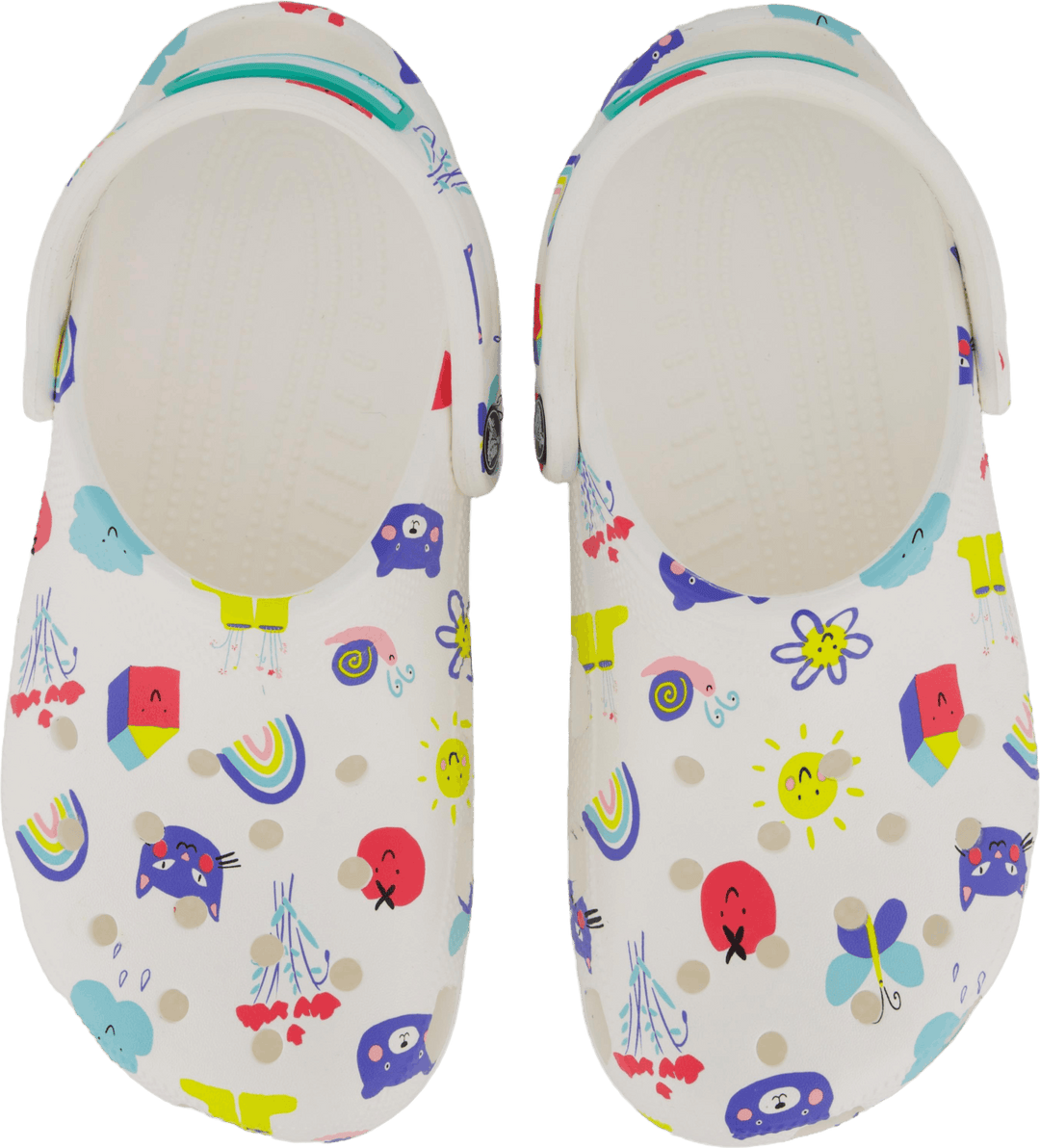 Classic Doodle Print Clog K Weiß/mehrfarbig