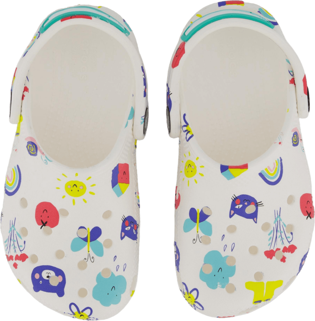 Classic Doodle Print Clog T Weiß/Multi