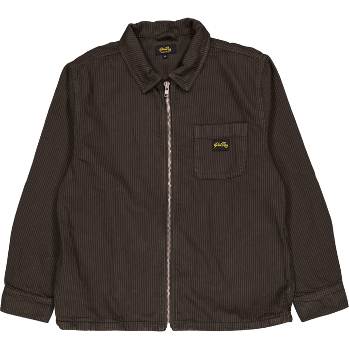 Zip Shirt Overdyed Charcoal Hickory