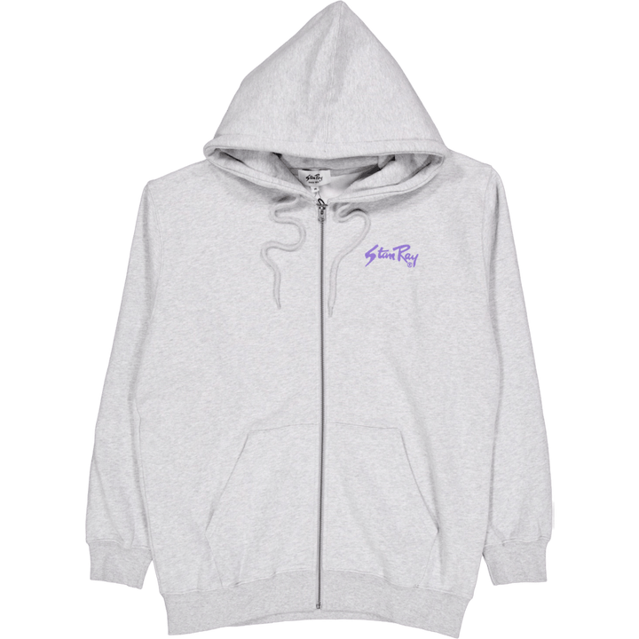 Stan Og - Cappuccio con zip Grigio Marl / Stampa Navy