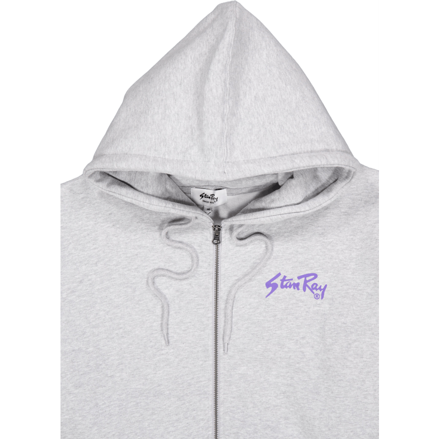 Stan Og - Cappuccio con zip Grigio Marl / Stampa Navy