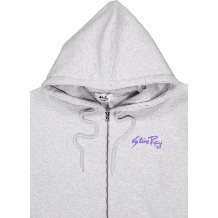 Stan Og - Cappuccio con zip Grigio Marl / Stampa Navy