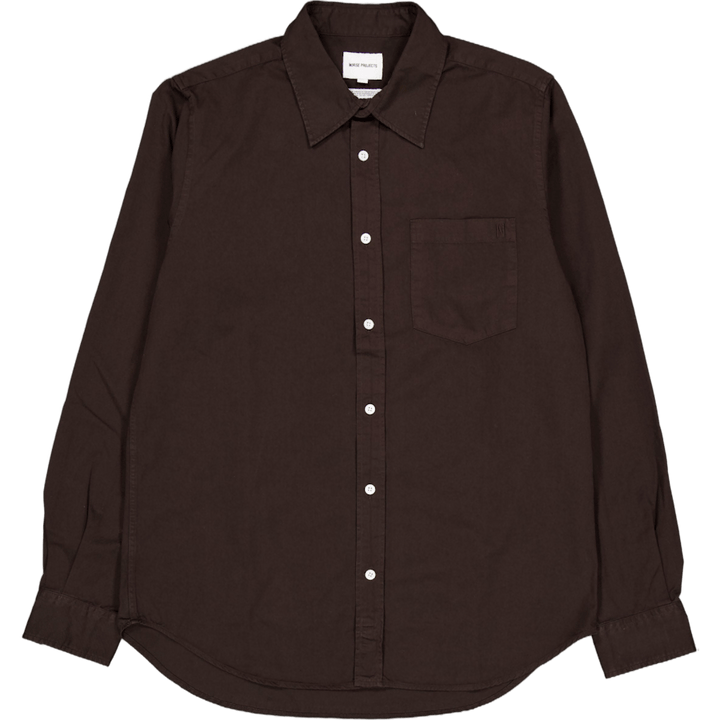 Osvald Bd Twill Shirt 2022 Espresso