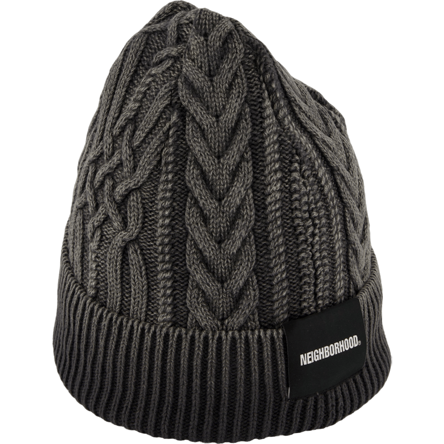 Washed Cable Beanie Black