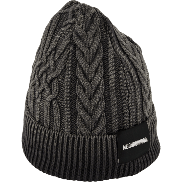Washed Cable Beanie Black