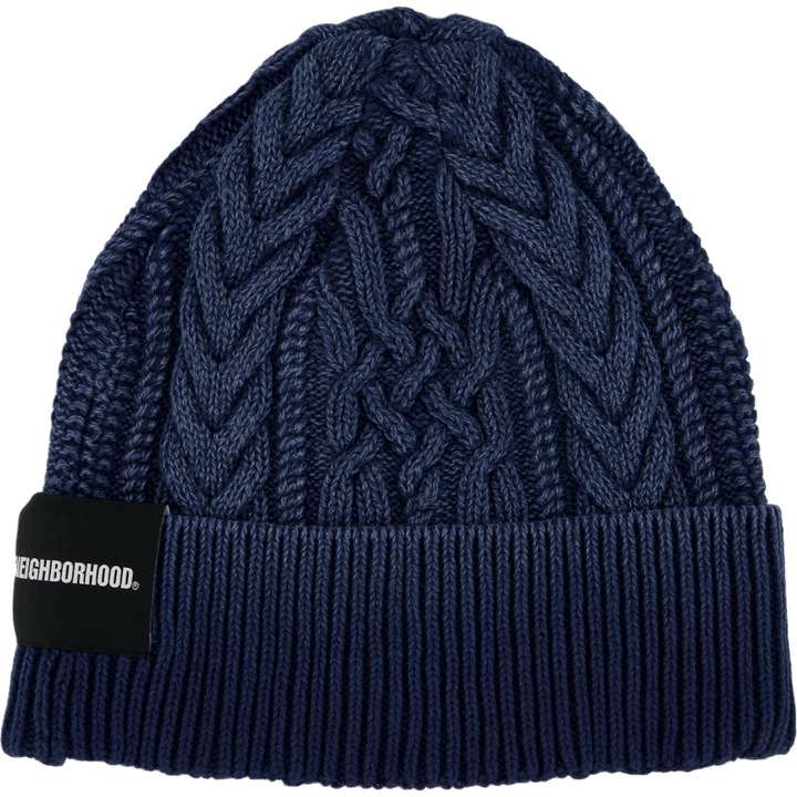 Washed Cable Beanie Navy