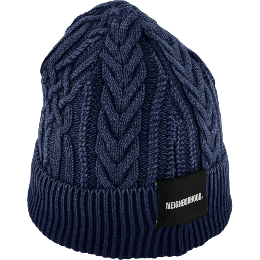 Washed Cable Beanie Navy