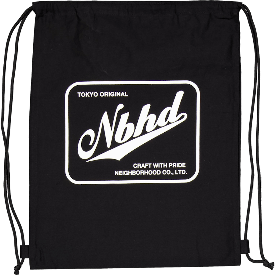 Logo Drawstring Tote Bag Black