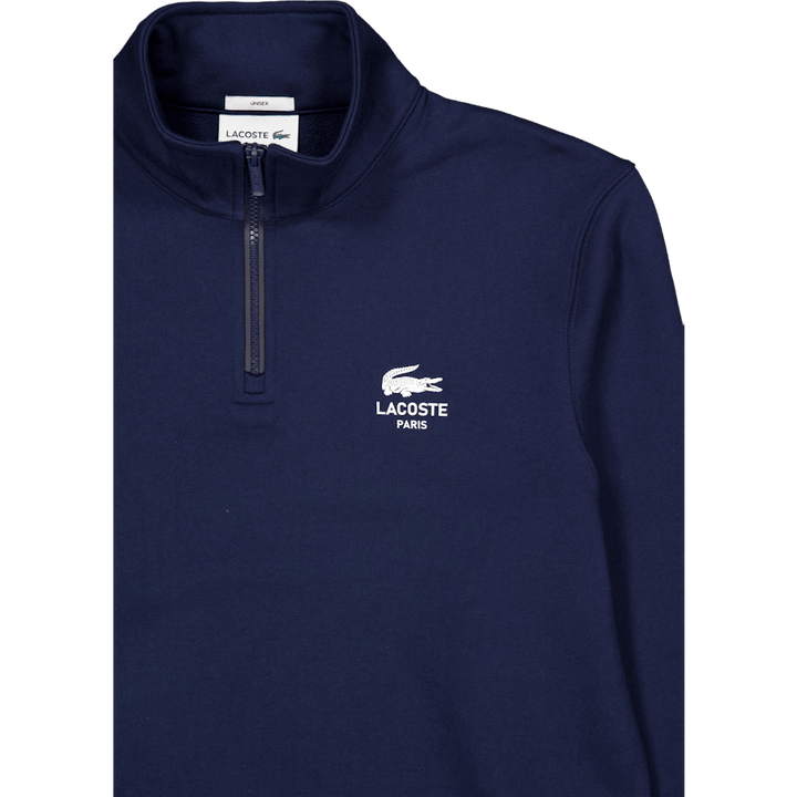 Sweat-shirt imprimé à col montant et fermeture éclair 166 Bleu nuit