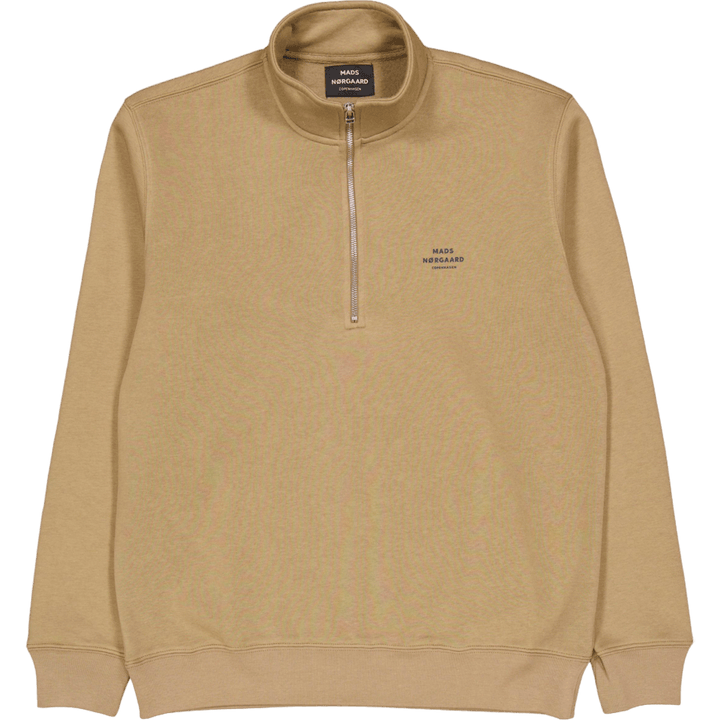 Felpa standard con mezza zip e logo 9321 grigio piombo