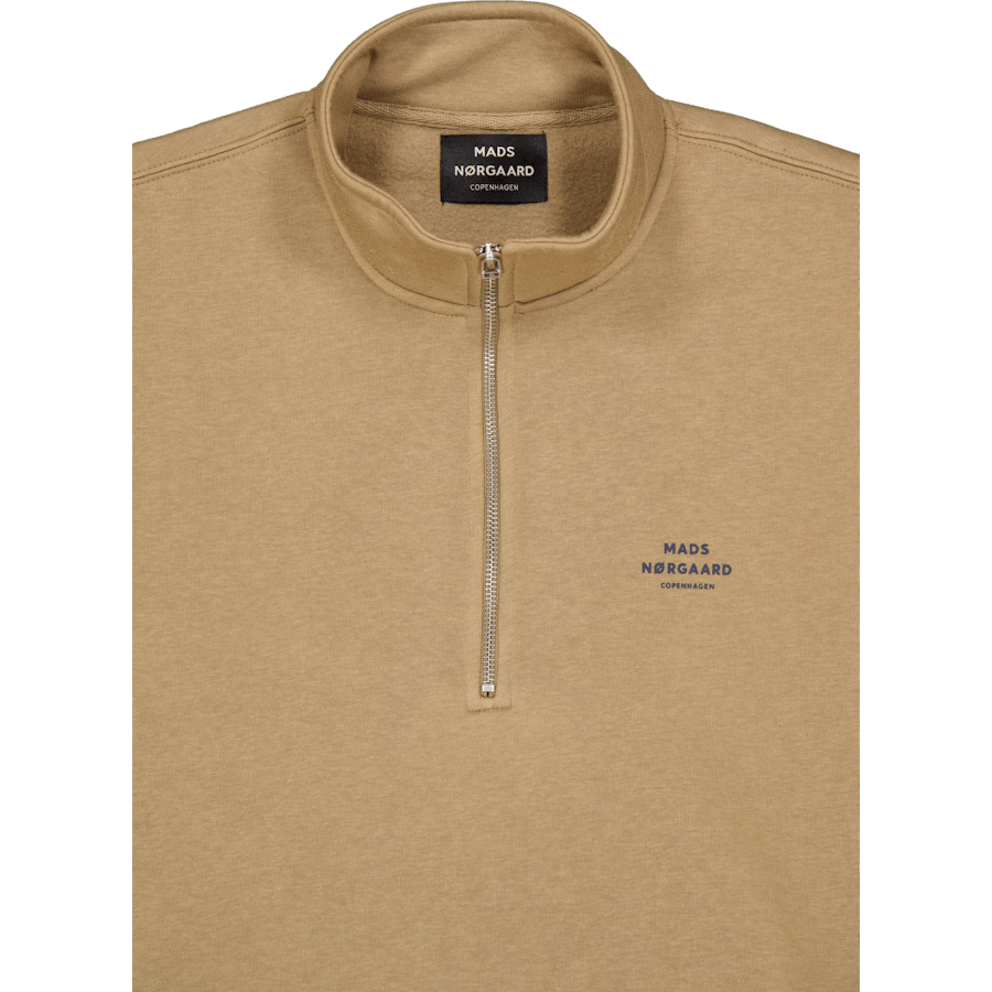 Felpa standard con mezza zip e logo 9321 grigio piombo