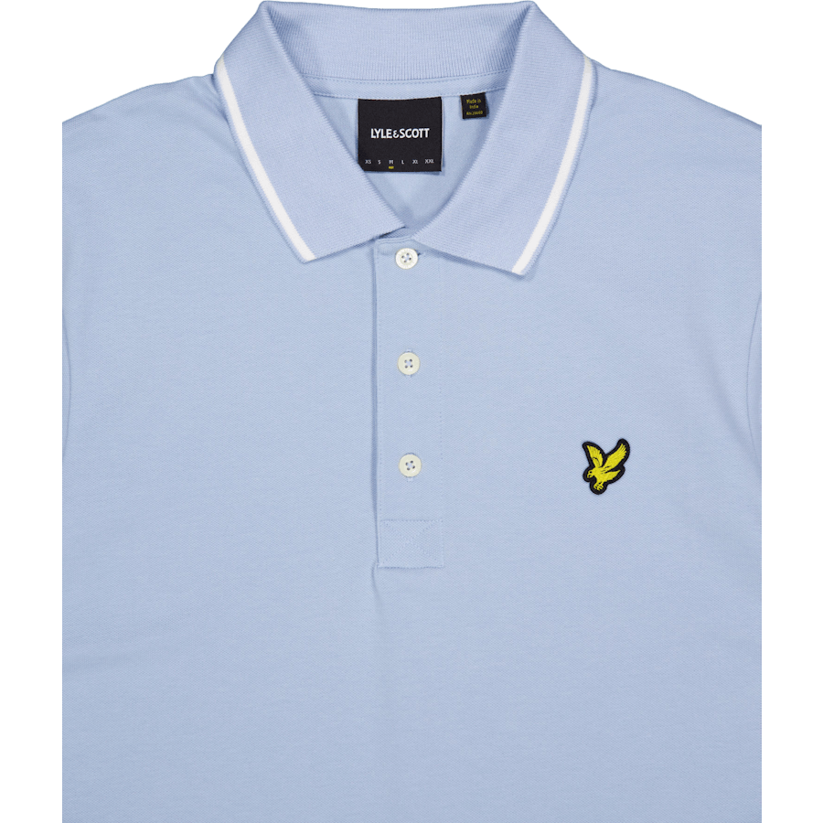 Tipped Polo Shirt W490 Light Blue/ White