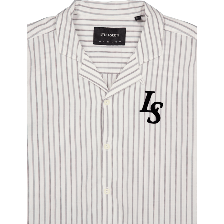 Pinstripe Revere Collar Shirt X157 Chalk
