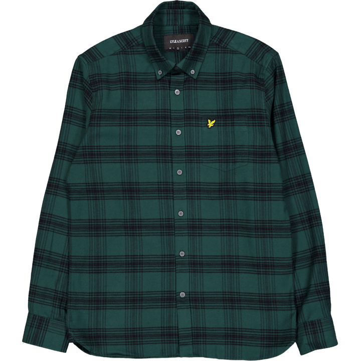 Tonal Check Flannel Shirt X328 Argyle Teal/ Jet Black