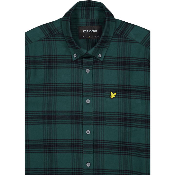 Tonal Check Flannel Shirt X328 Argyle Teal/ Jet Black