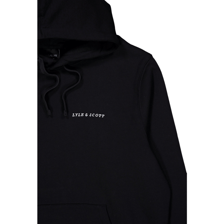 Sweat à capuche brodé Z893 Noir de jais/Blanc