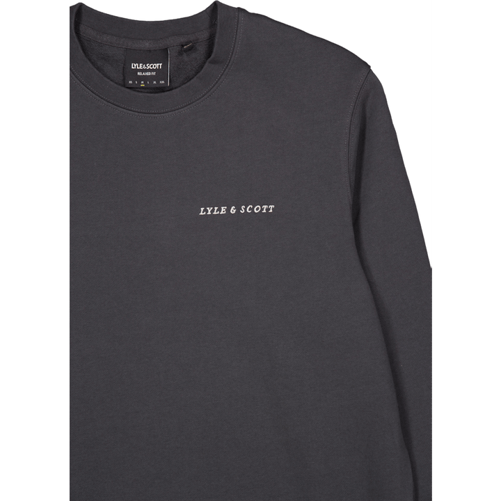Embroidered Crew Neck Sweatshi X427 Gunmetal/ Cove