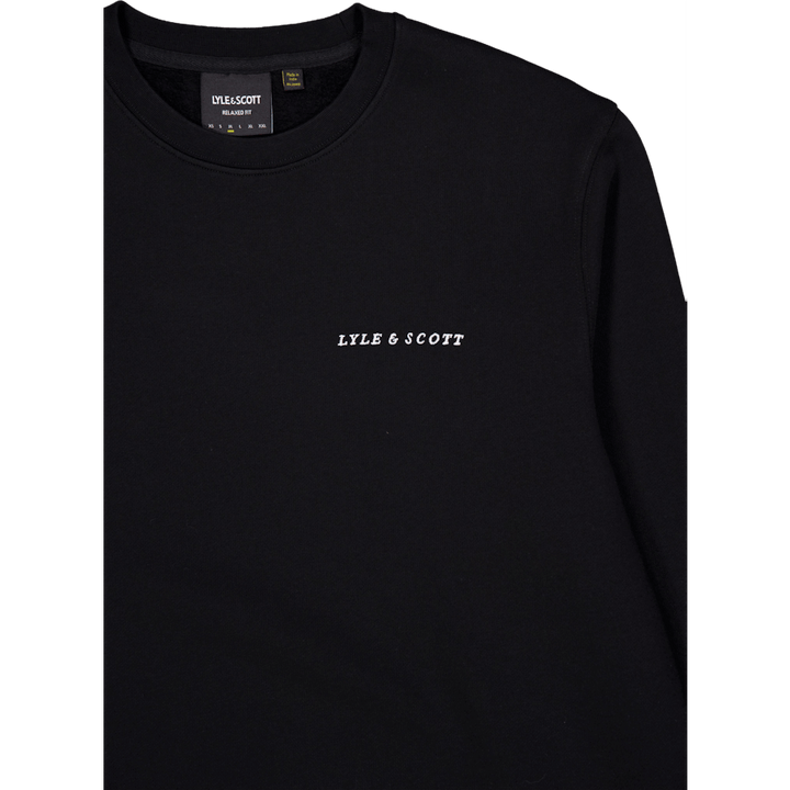 Embroidered Crew Neck Sweatshi Z893 Jet Black/ White