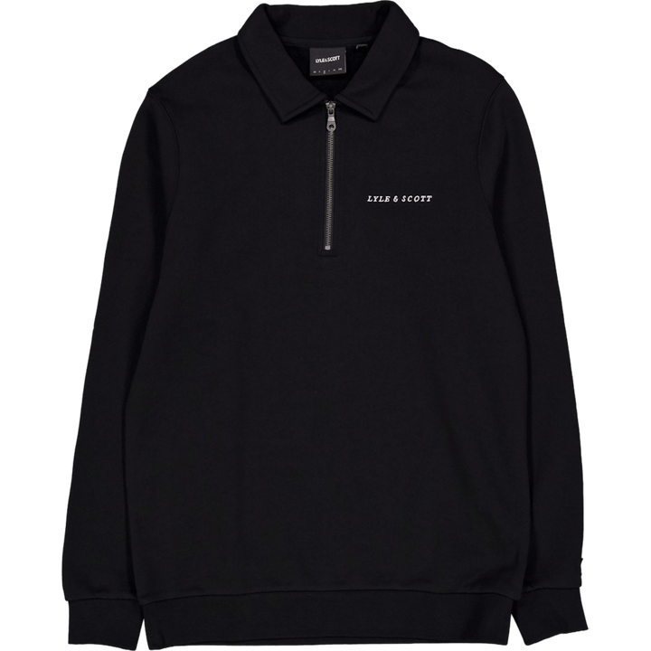 Embroidered Collared Quarter Z Z893 Jet Black/ White