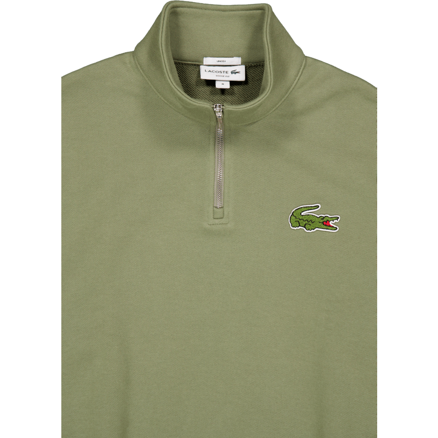 Allentato con collo a zip con stemma Bmy Khaki