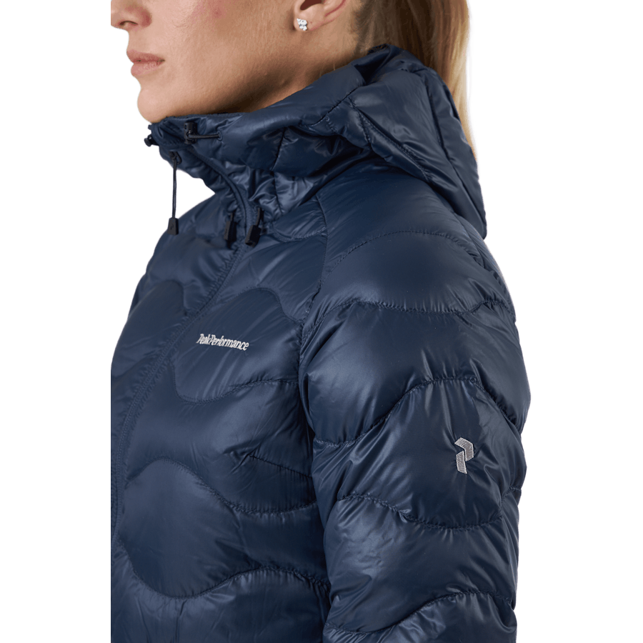 W Helium Down Hood Jacket Blue Shadow