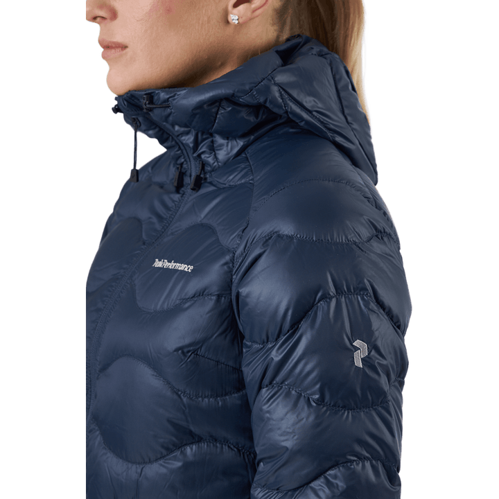W Helium Down Hood Jacket Blue Shadow