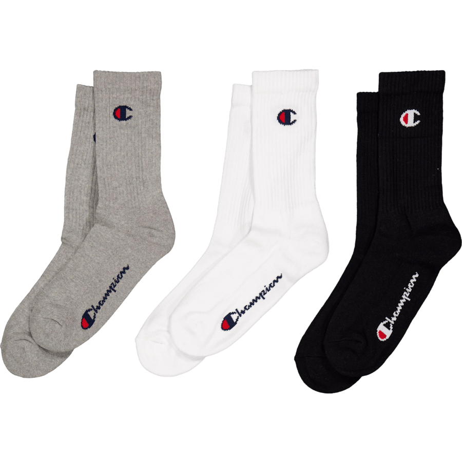 3ks ponožek Crew Gray Melange Light