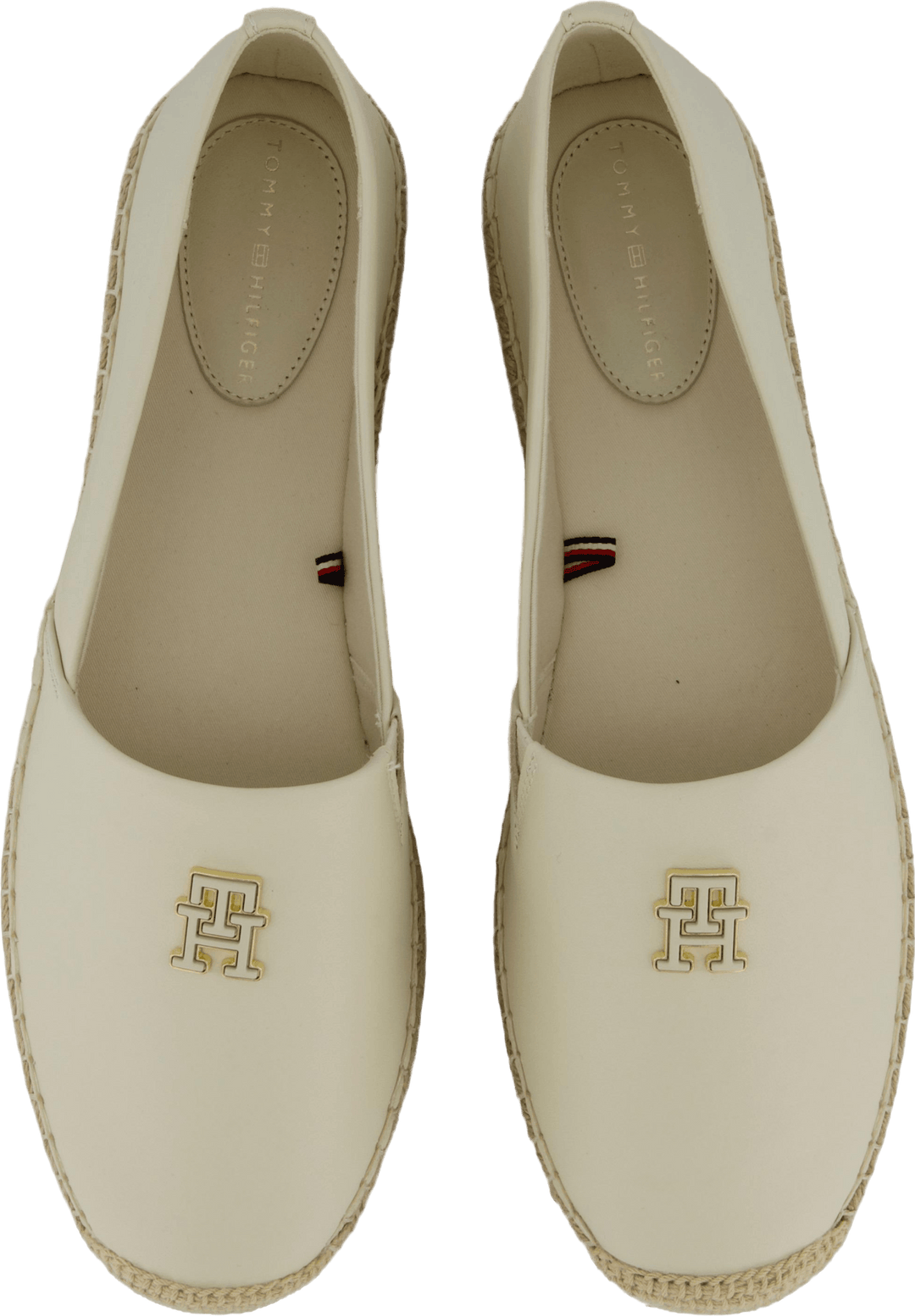 espadrillas in pelle con logo th beige –