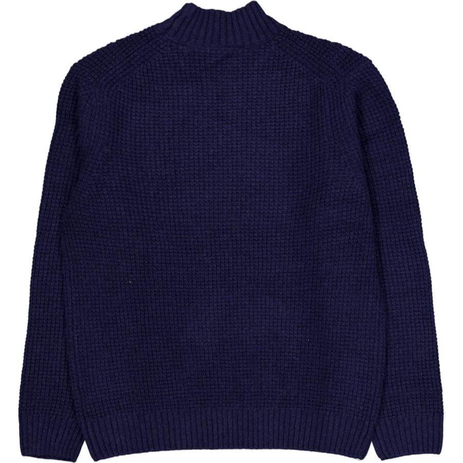 Úplet Grady Waffle Mockneck Knit Dark Navy