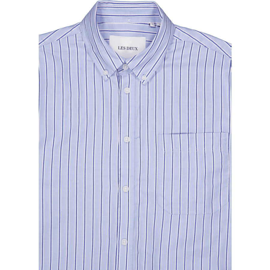 Kolton Herringbone Poplin Shir White/bel Air Blue