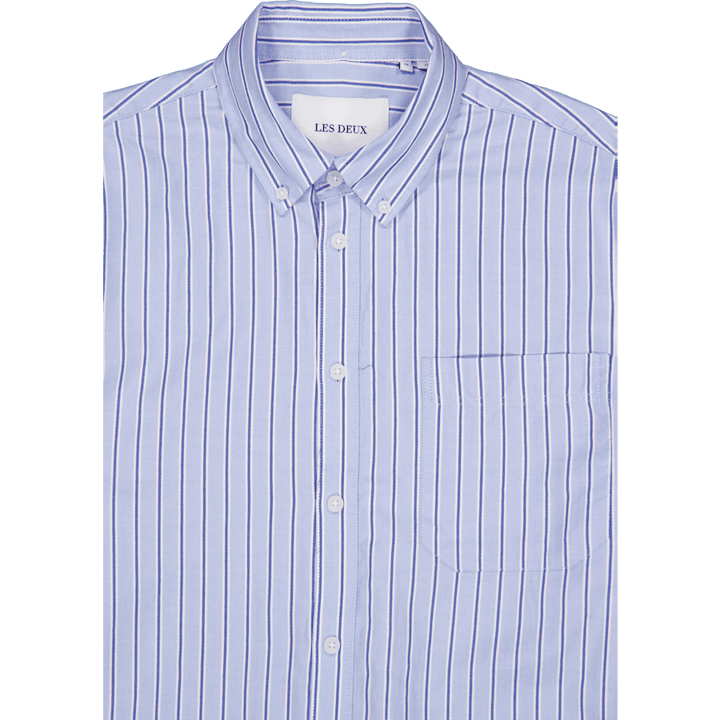 Kolton Herringbone Poplin Shir White/bel Air Blue