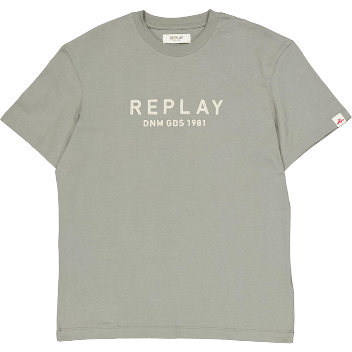 Gesticktes Logo Tee Grau Militär