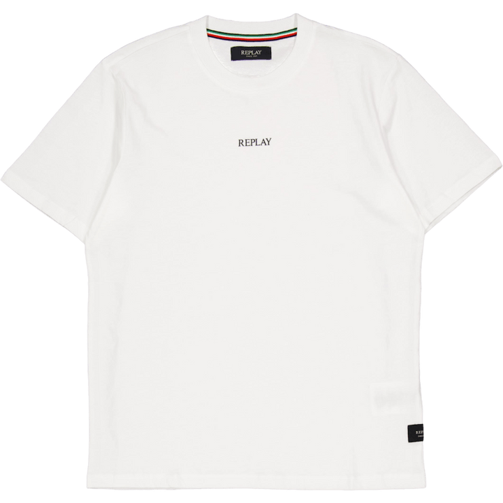 Replay Basic Logo Tee Naturweiß
