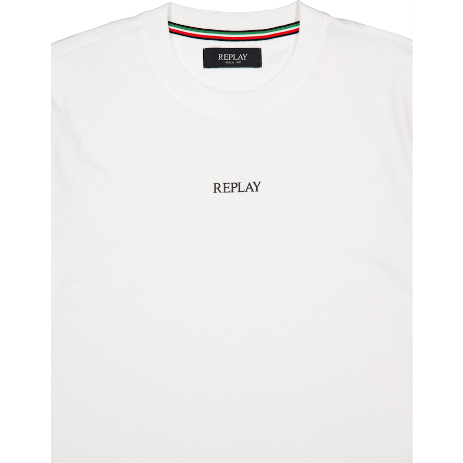 Replay Basic Logo Tee Naturweiß