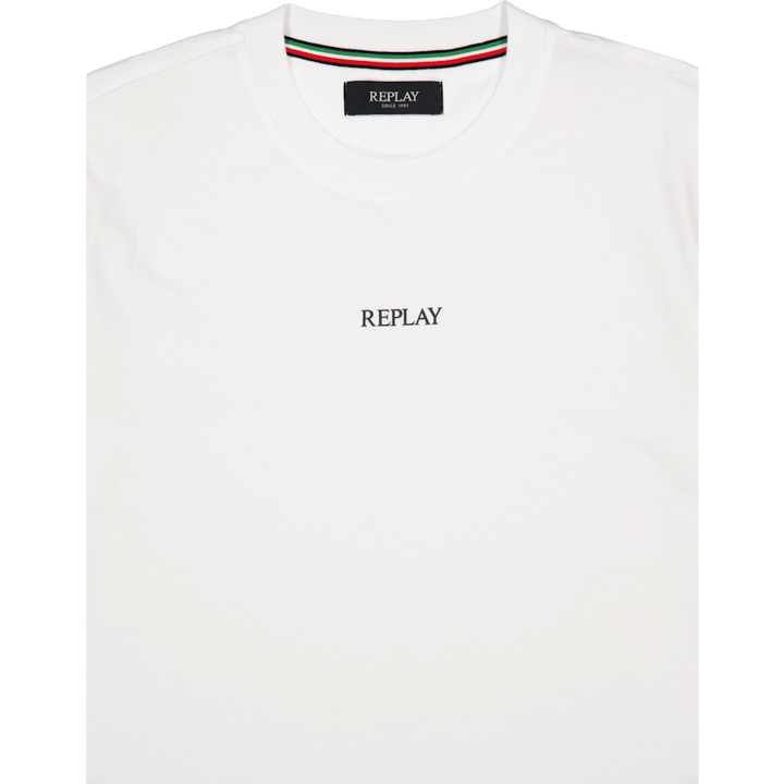 Replay Basic Logo Tee Naturweiß